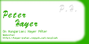 peter hayer business card